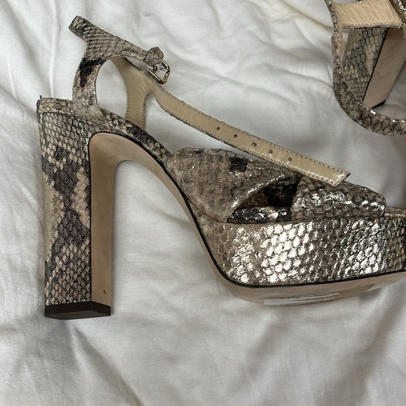 Jimmy Choo Heloise 120 Snake-Embossed Leather Platform Sandal 39.5 - Picture 8 of 13